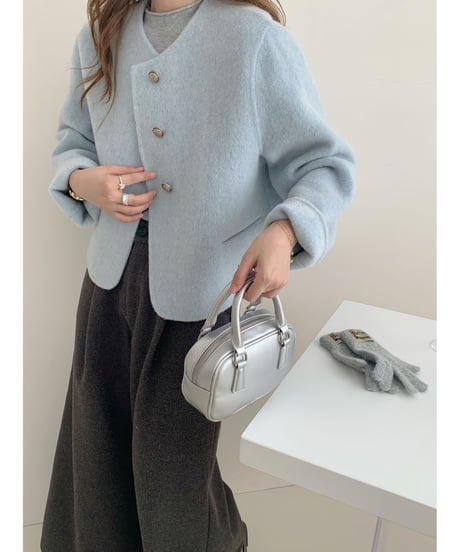 chic no-collar jacket / 5color　hm2705