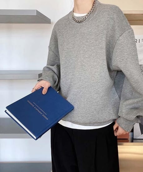 button cuff pullover / 3color　hm2007