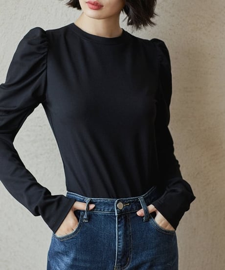 puff sleeve t-shirt / 2color　hm2002