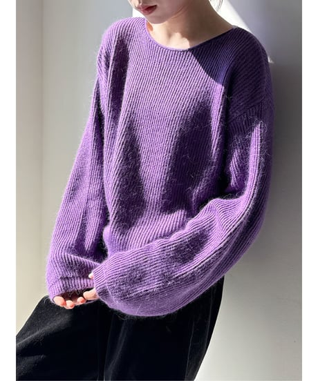 fluffy v-neck knit / 4color　hm2726