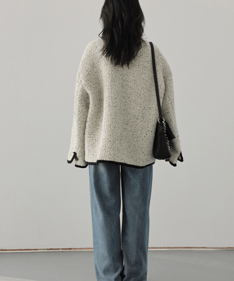 tweed trim jacket / 2color　hm2711