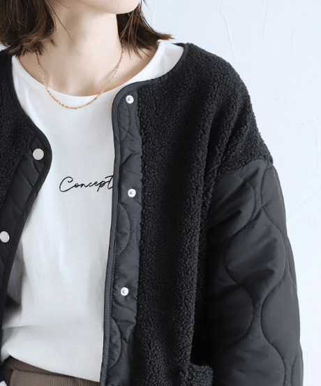 hybrid quilted coat / 3color　hm2570