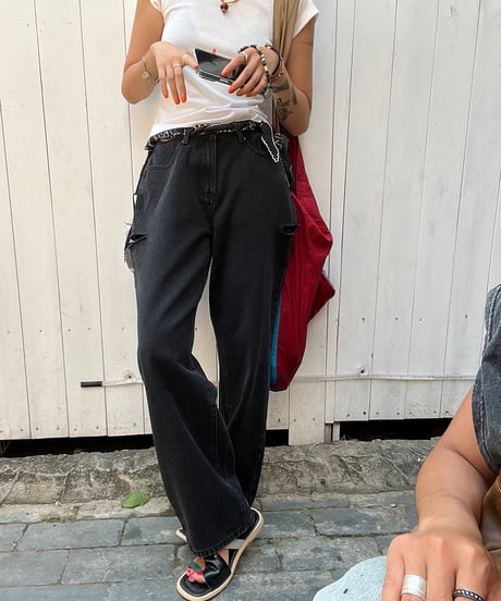 broken denim pants / 2color　hm1920