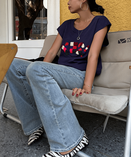 logo message t-shirt / 2color　hm2424