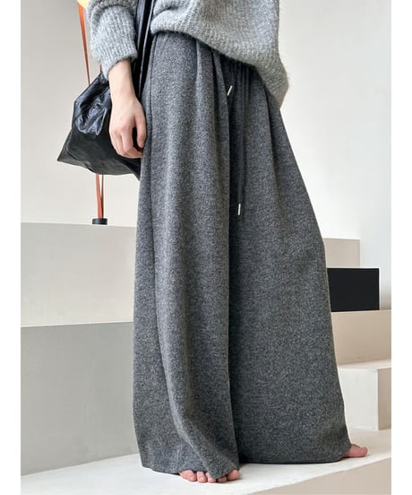 wide leg knit pants / 3color　hm2735