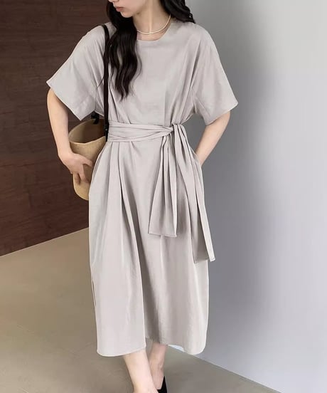 belted flare dress / 2color　hm2289