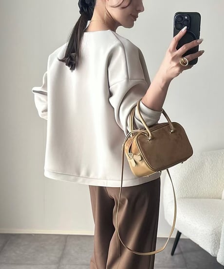 collarless short jacket / 3color　hm2602