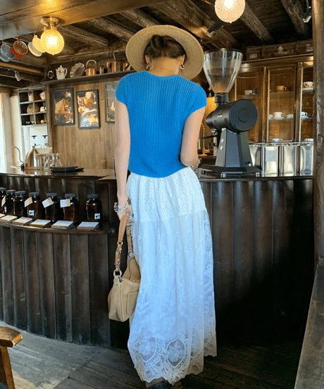 pearl button summer knit / 2color　hm1503