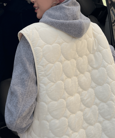 reversible quilting vest / 2color　hm1145