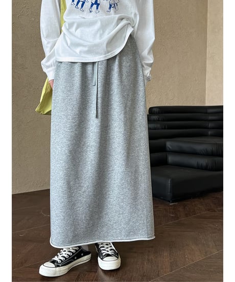sweat maxi skirt / 2color　hm2054