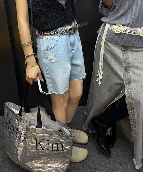 fringe hem denim shorts / 2color　hm2186