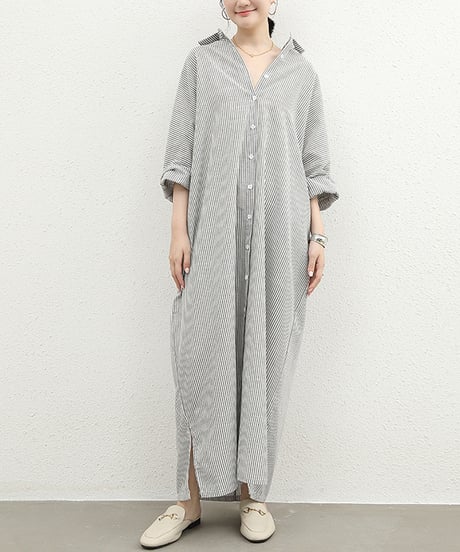 striped shirt dress / 3color　hm2538