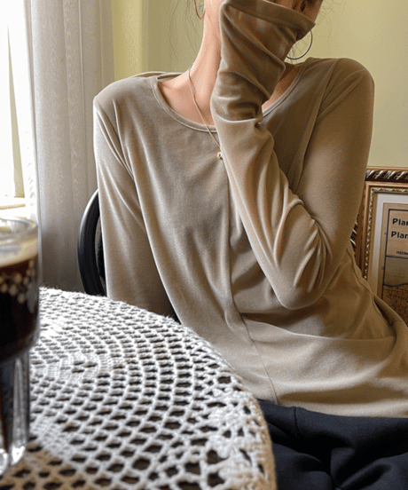 velvet sheer cutsew / 2color　hm1150