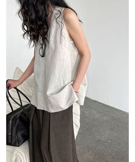 sleeveless v-neck top / 5color　hm2253