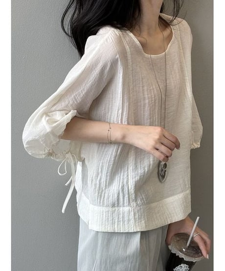 loose cotton blouse / 4color　hm2325