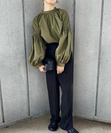 stand collar blouse / 4color　hm2526