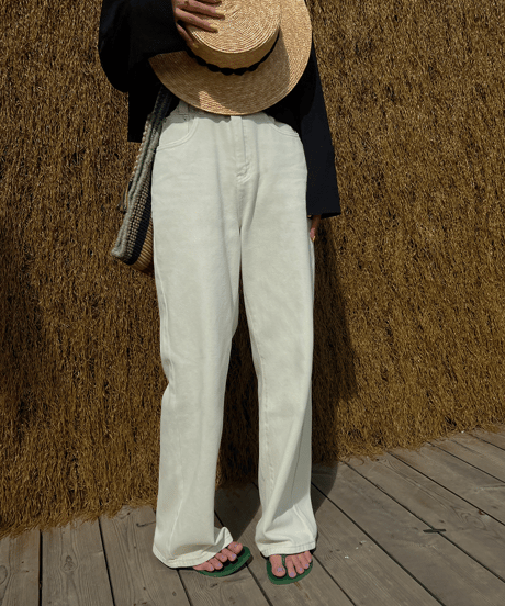 denim wide color pants / 2color　hm1335