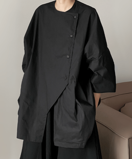 asymmetrical shirt / 2color　hm2505