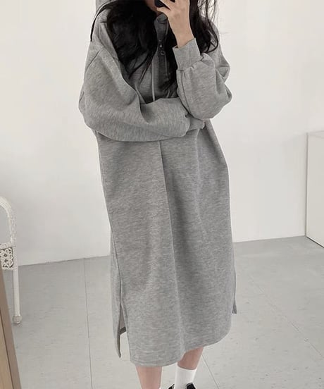 oversized hoodie dress / 4color　hm2628