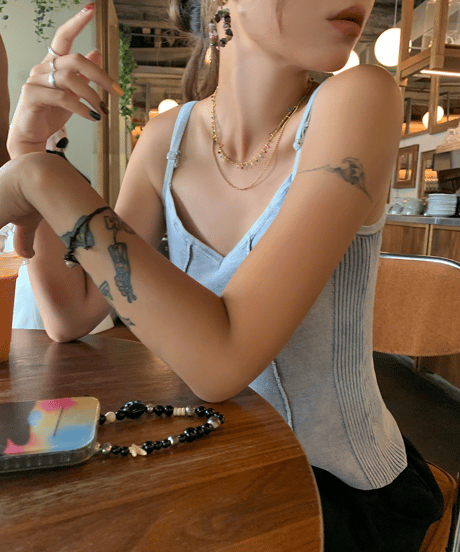 seamline v-neck camisole / 2color　hm1541