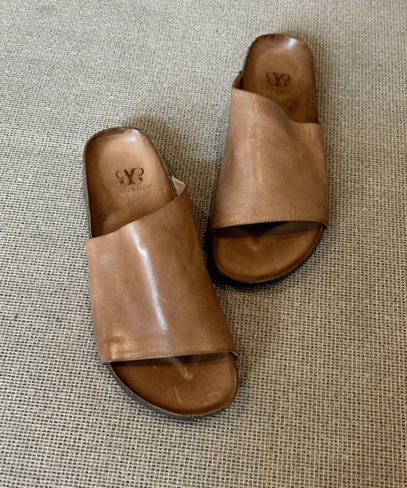 leather slide sandals / 2color　hm2374