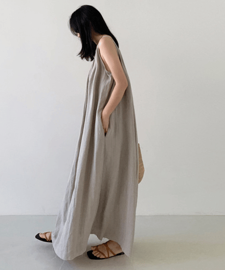 《即納》sleeveless loose dress / 3color　hm2923