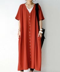 v-neck shirt dress / 5color　hm2958