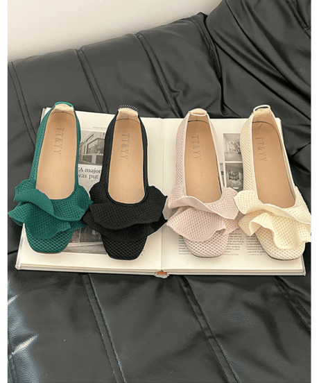 ribbon knit flats / 4color　hm2844