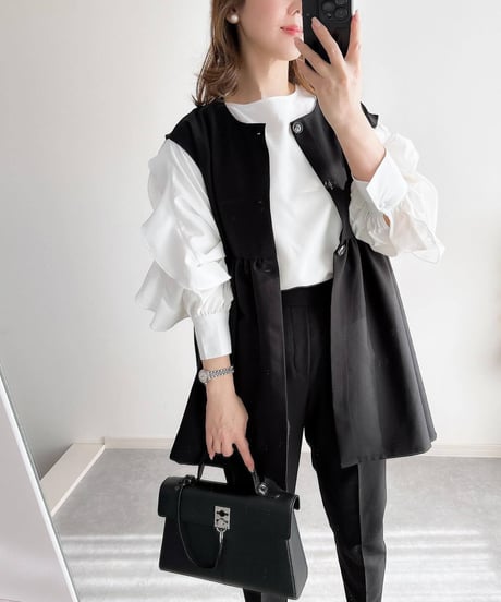 quilted peplum vest / 2color　hm2587