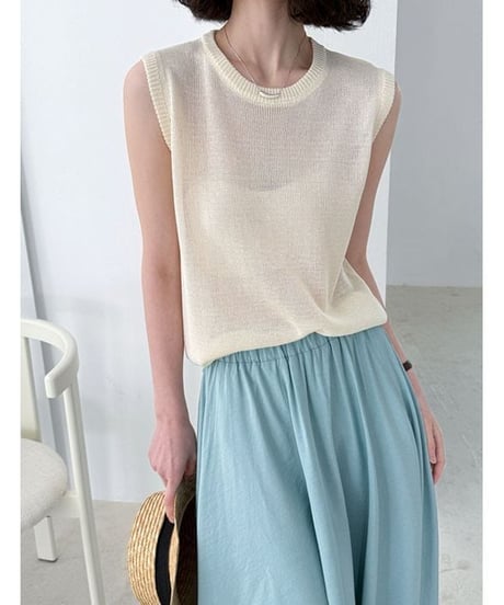 sleeveless knit top / 6color　hm2248