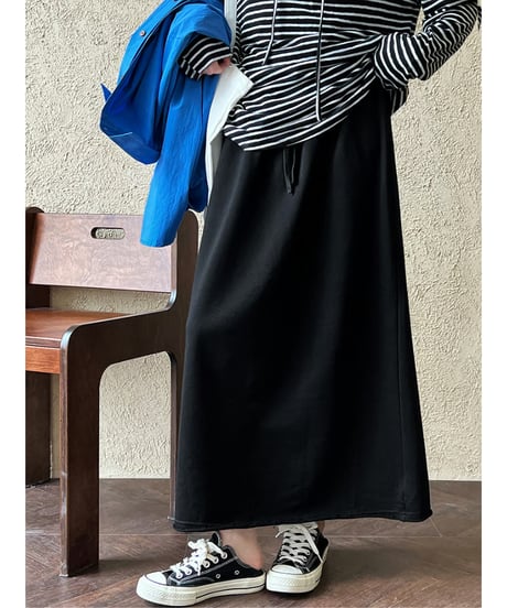 sweat maxi skirt / 2color　hm2054