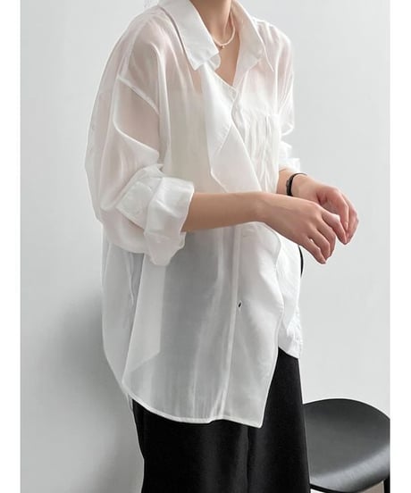 irregular sheer shirt / 3color　hm1925