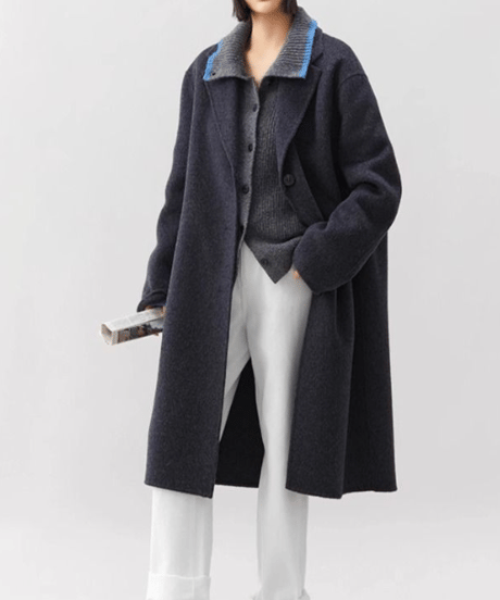 contrast color cardigan / 2color　hm1880