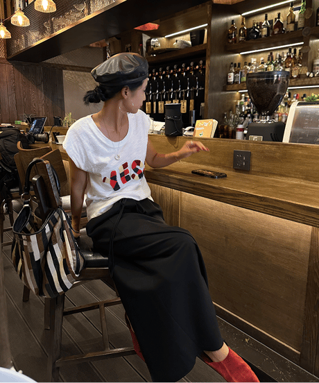 logo message t-shirt / 2color　hm2424