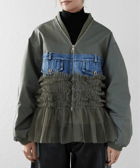 tulle mix blouson / 3color　hm2820