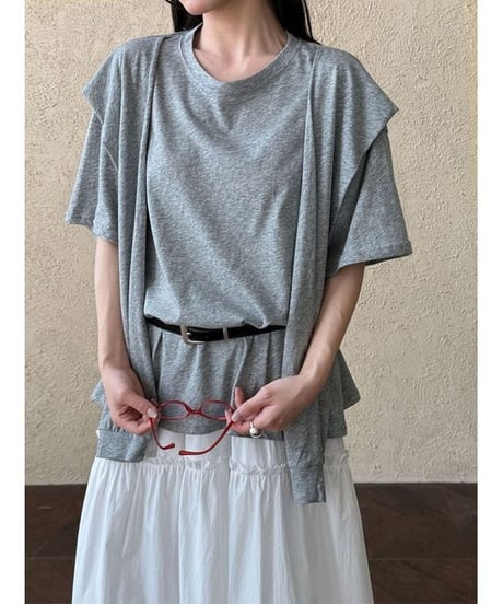 tie detail t-shirt / 3color　hm2273