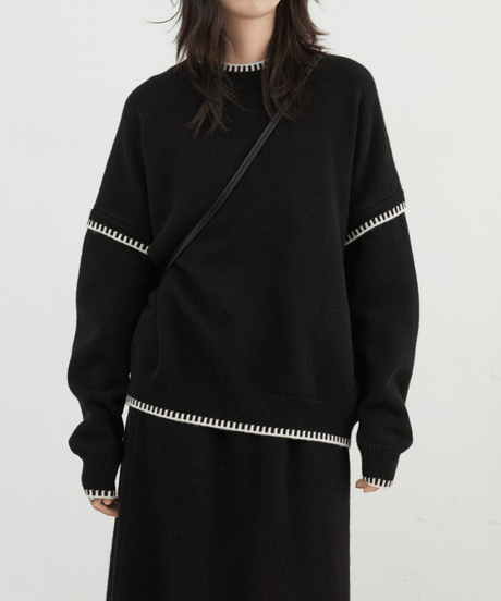 stitch knit set-up / 2color　hm2737
