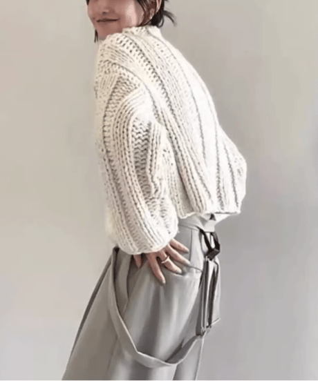 《即納》wide rib knit / 2color　hm1832