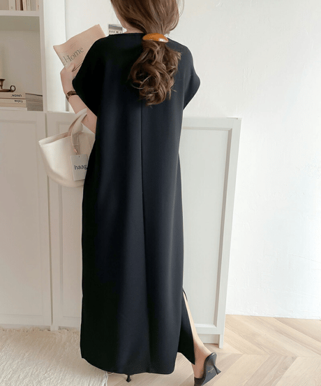 slit maxi dress / 2color　hm2981
