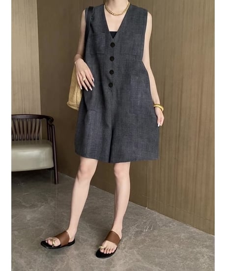 sleeveless romper / 2color　hm2112