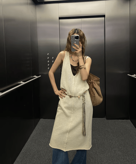 sheer tank dress / 2color　hm2396