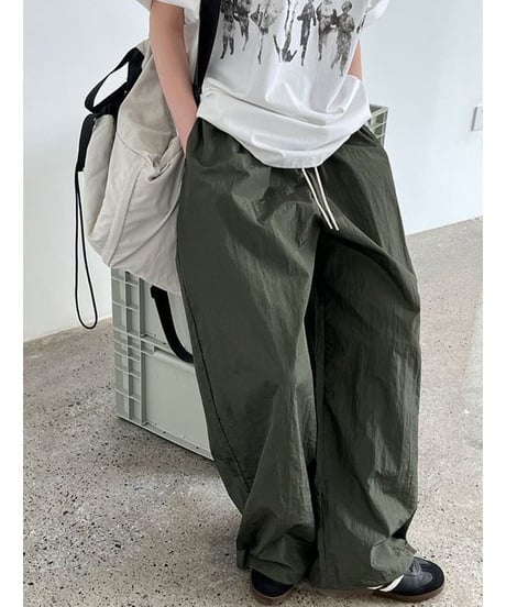 drawstring wide pants / 2color　hm2299