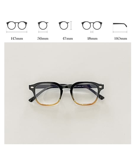 gradation retro glasses　hm1984
