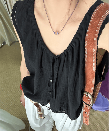 lace tank blouse / 2color　hm2418