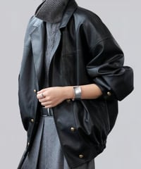 eco leather double jacket　hm1874