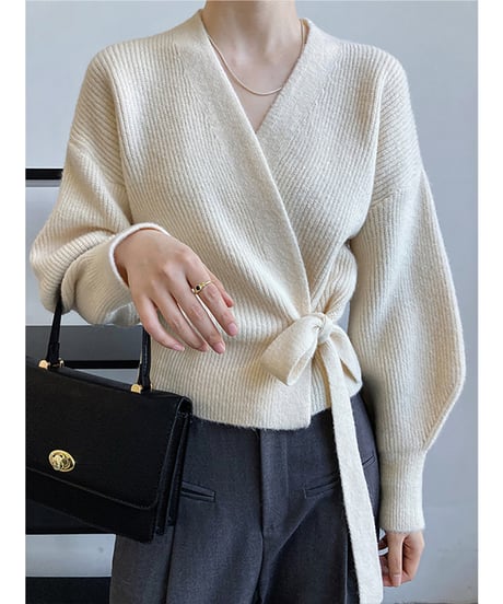 wrap knit cardigan / 5color　hm2617