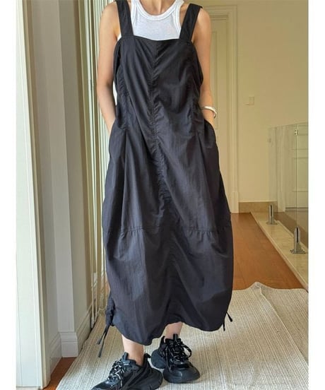 gathered overalls / 2color　hm2375