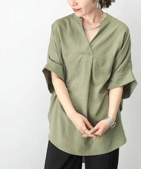 v-neck loose shirt / 8color　hm2893