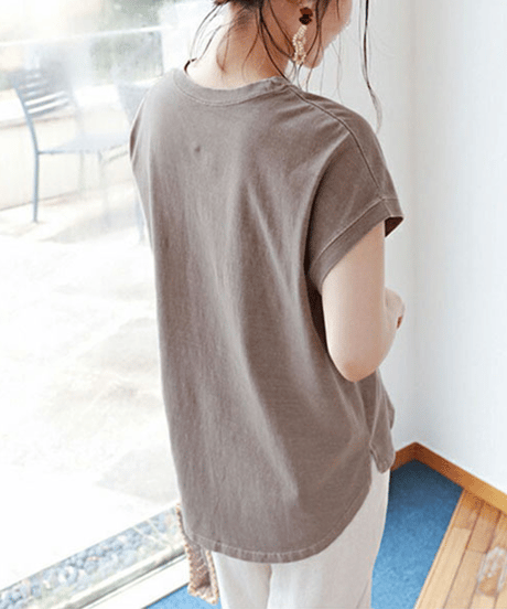 curved cotton top / 7color　hm2957