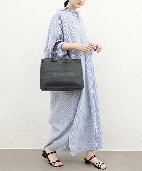 《即納》striped shirt dress / 6color　hm2538